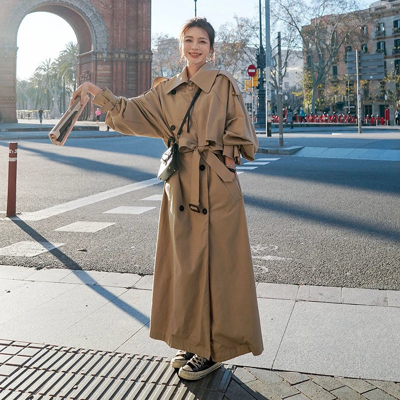 Long Loose-Fit Trench Coat