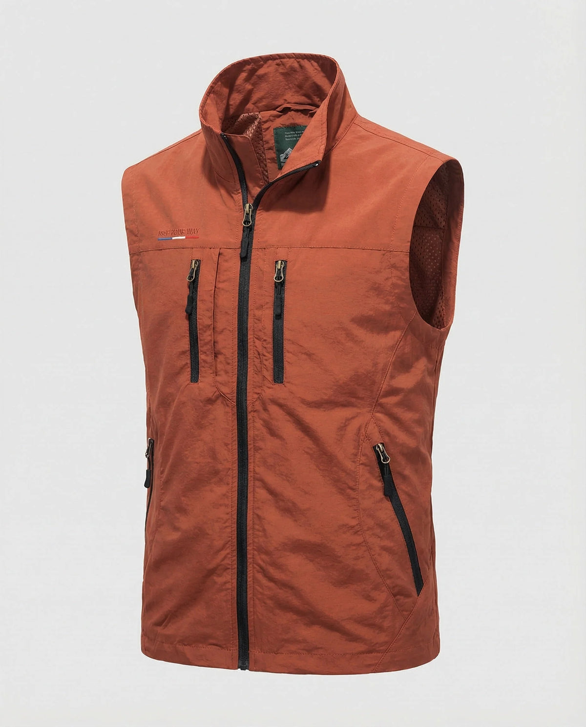 Lightweight Men's Utility Waistcoat with Zip and Multiple Pockets 0