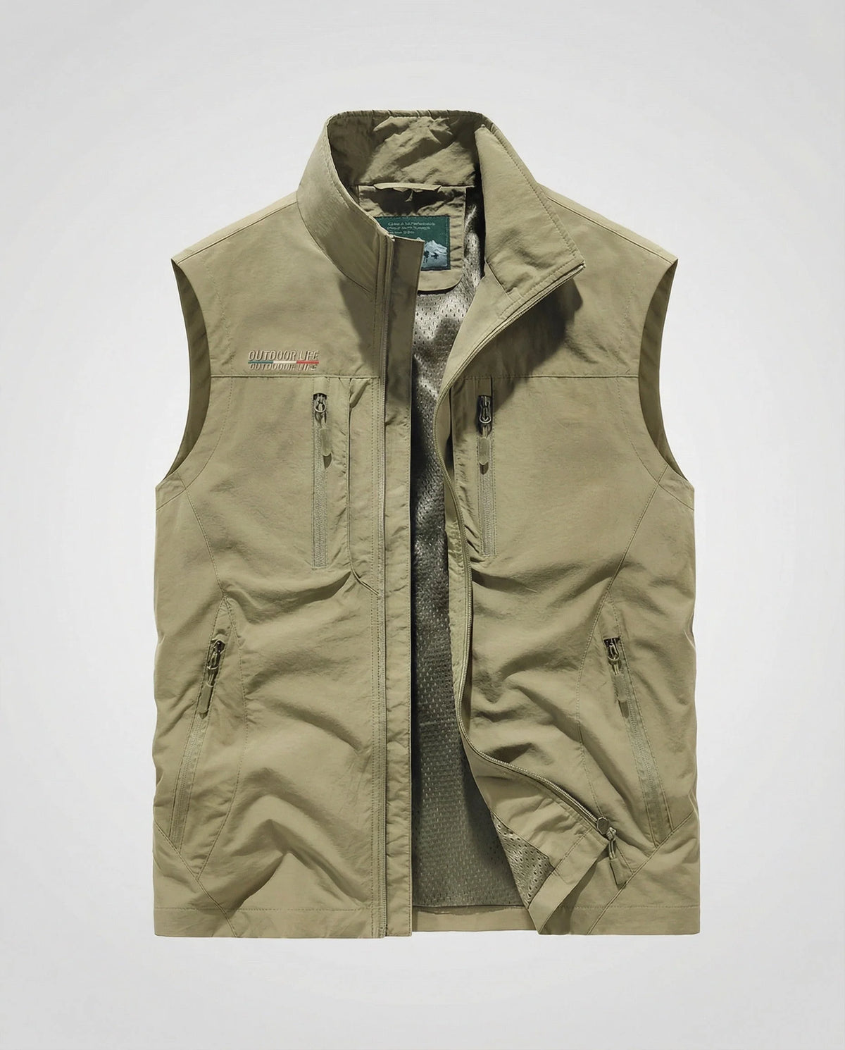 Lightweight Men's Utility Waistcoat with Zip and Multiple Pockets 1