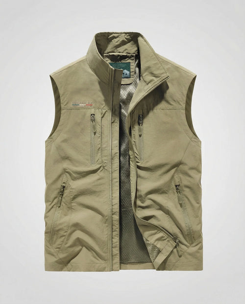 Lightweight Men's Utility Waistcoat with Zip and Multiple Pockets 1