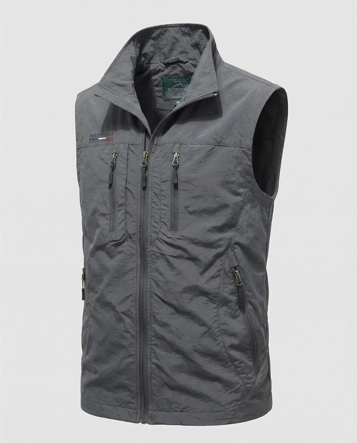 Lightweight Men's Utility Waistcoat with Zip and Multiple Pockets 2