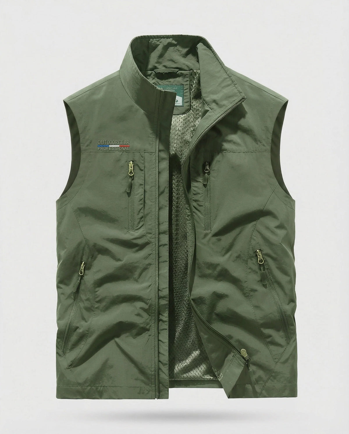 Lightweight Men's Utility Waistcoat with Zip and Multiple Pockets 5