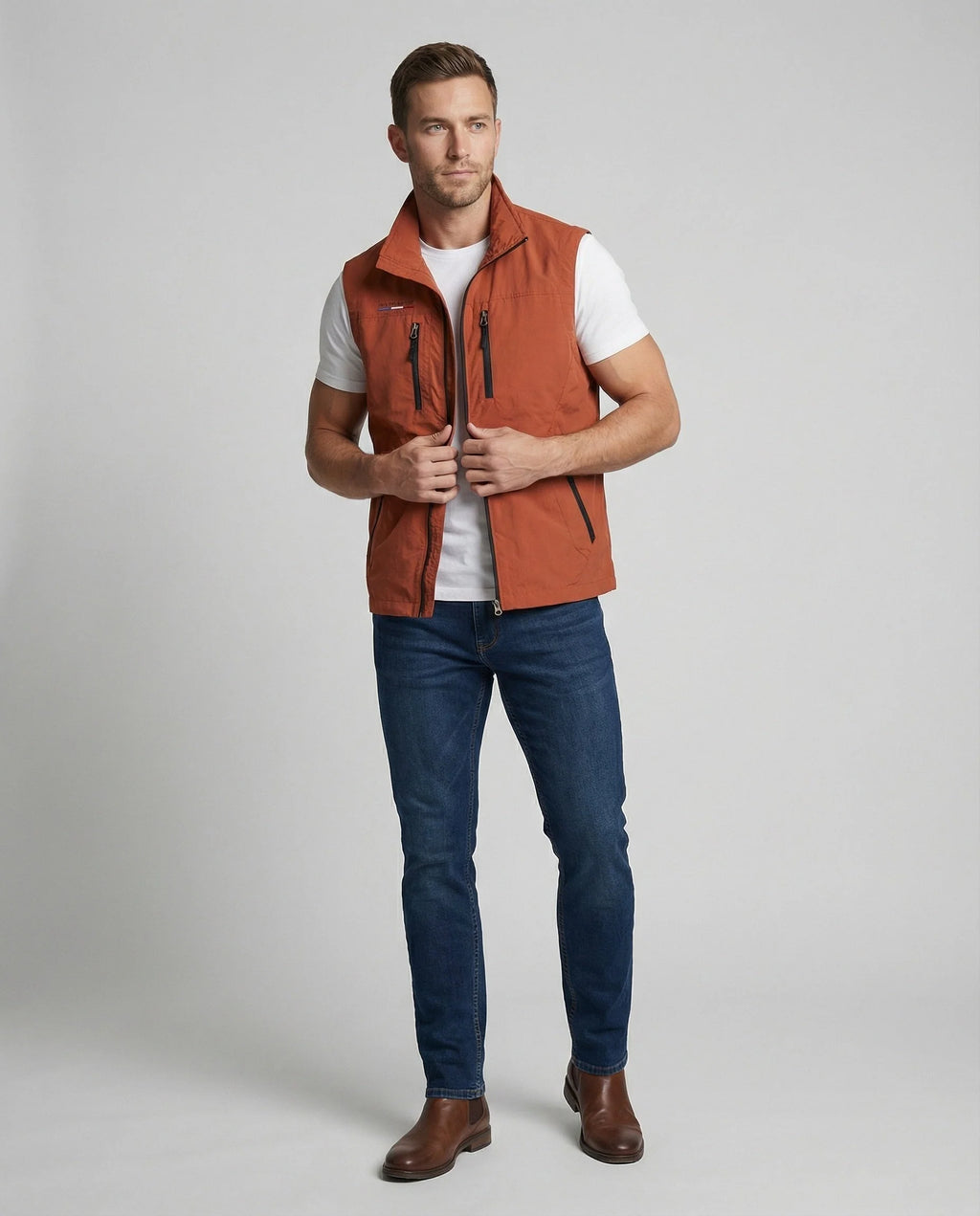 Lightweight Men's Utility Waistcoat with Zip and Multiple Pockets 6
