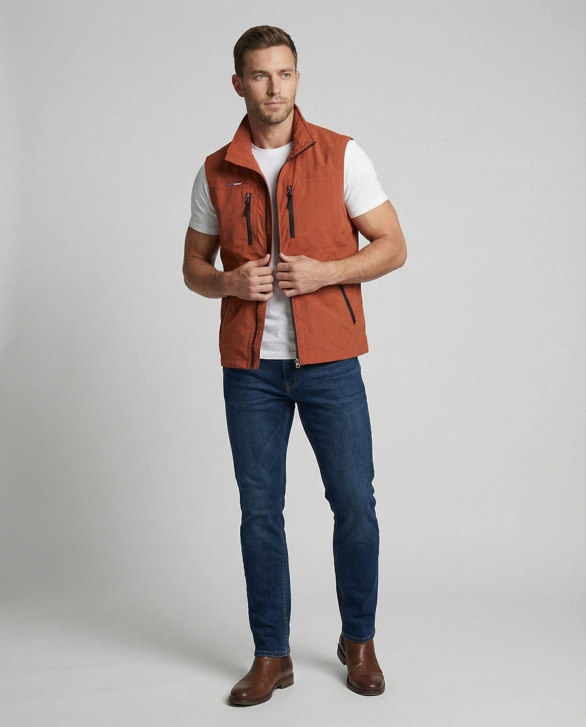 Lightweight Men's Utility Waistcoat with Zip and Multiple Pockets 6