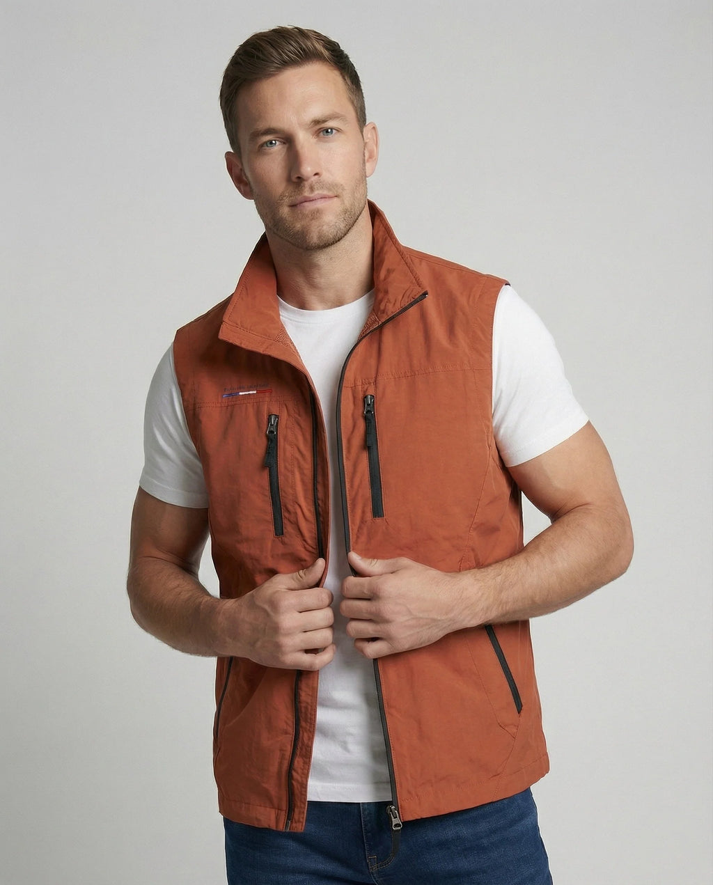Lightweight Men's Utility Waistcoat with Zip and Multiple Pockets 7