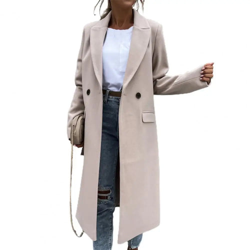 Long Slim Fit Winter Trench Coat with Single-Breasted Closure 1