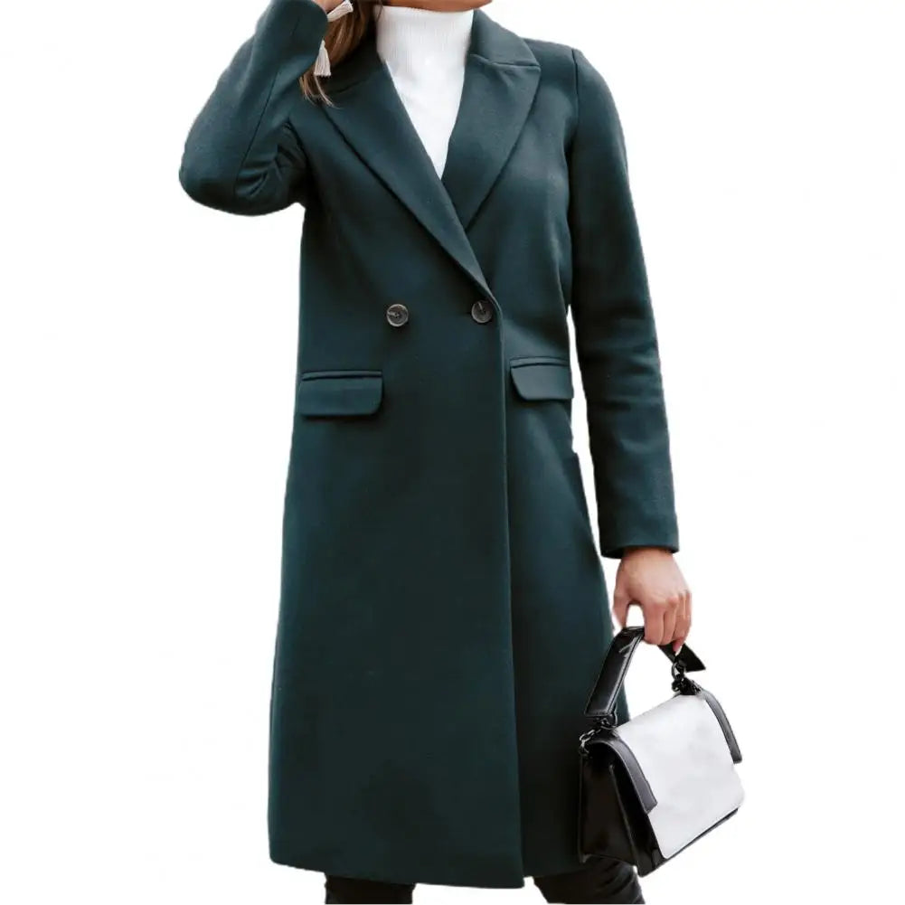 Long Slim Fit Winter Trench Coat with Single-Breasted Closure 3