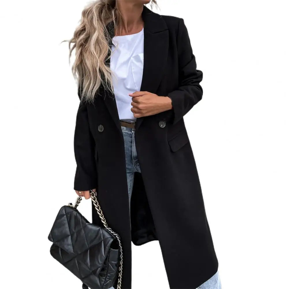 Long Slim Fit Winter Trench Coat with Single-Breasted Closure 5