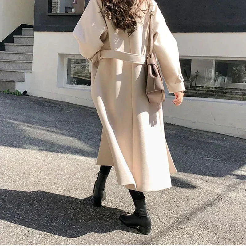 Long Winter Trench Coat with Warm Synthetic Cotton Fabric 1
