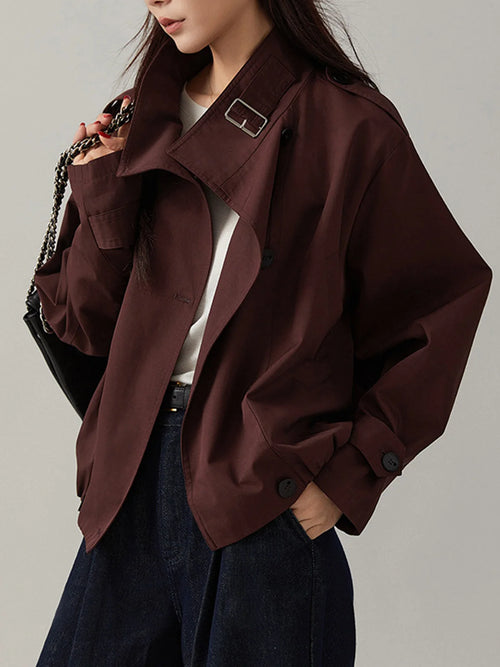 Loose Fit Vintage Trench Coat for Women in Breathable Fabric 0