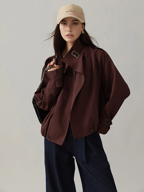 Loose Fit Vintage Trench Coat for Women in Breathable Fabric 1