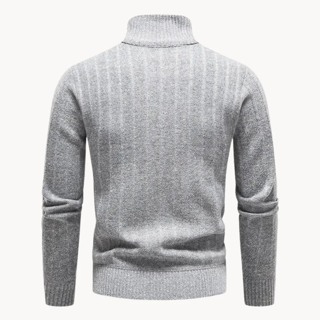 Men's 1/4 Zip Pullover Jumper in Soft Ribbed Knit for Everyday Wear 3