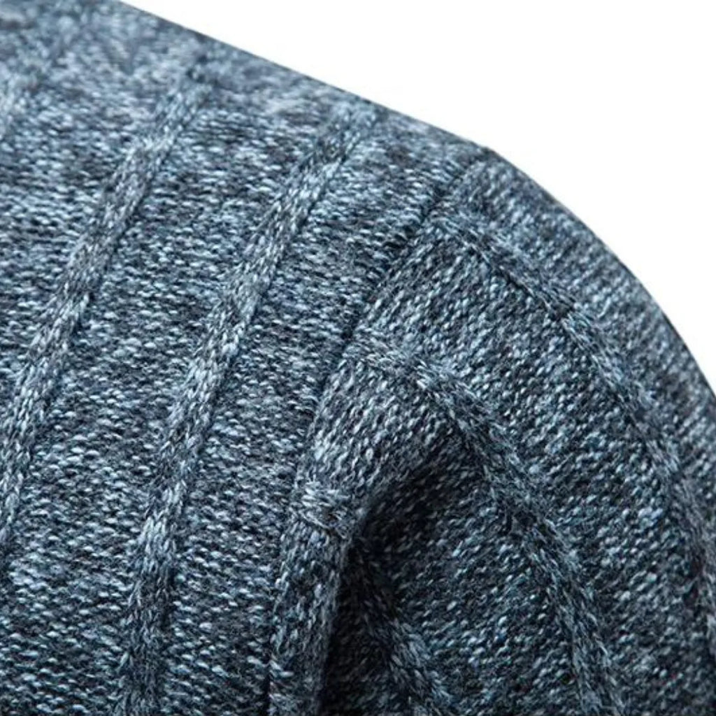 Men's 1/4 Zip Pullover Jumper in Soft Ribbed Knit for Everyday Wear 4
