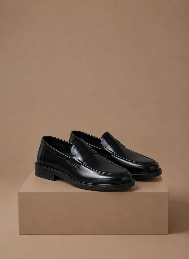 Men's Brown Penny Loafers with Slip-On Design for Smart-Casual Wear 0
