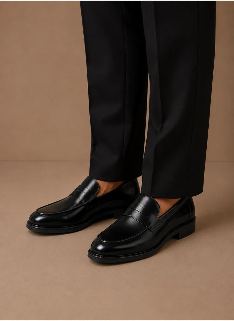 Men's Brown Penny Loafers with Slip-On Design for Smart-Casual Wear 1