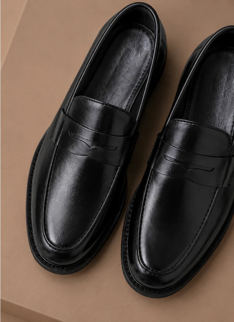 Men's Brown Penny Loafers with Slip-On Design for Smart-Casual Wear 2