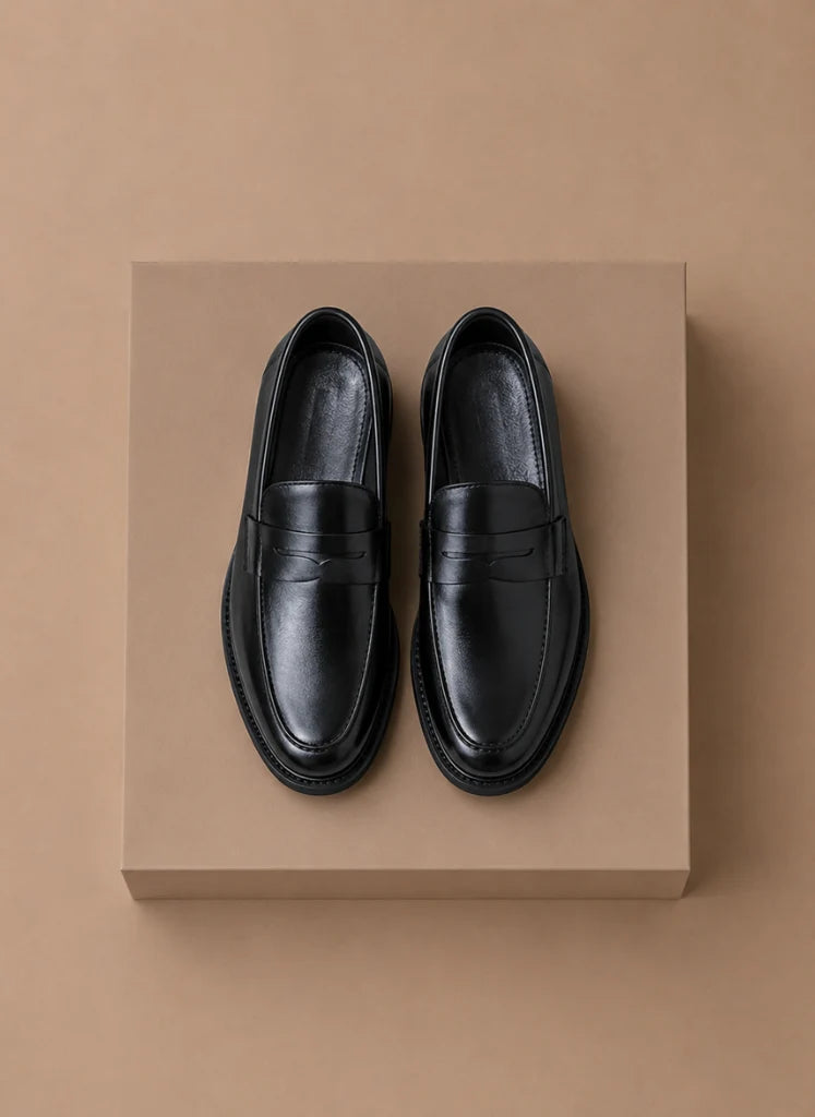 Men's Brown Penny Loafers with Slip-On Design for Smart-Casual Wear 3