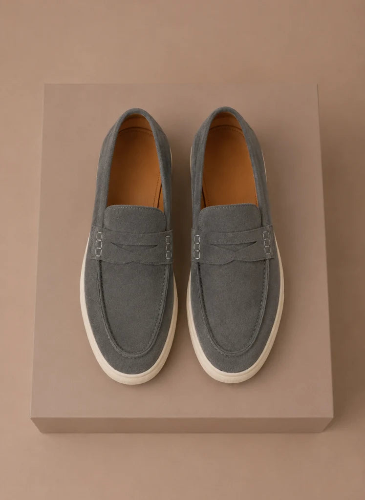 Men's Brown Suede Penny Loafers - Lightweight Slip-On Design 2