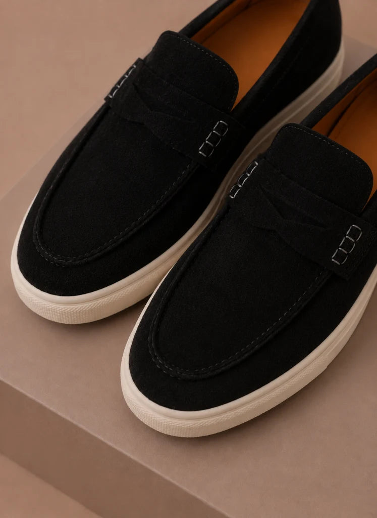 Men's Brown Suede Penny Loafers - Lightweight Slip-On Design 4