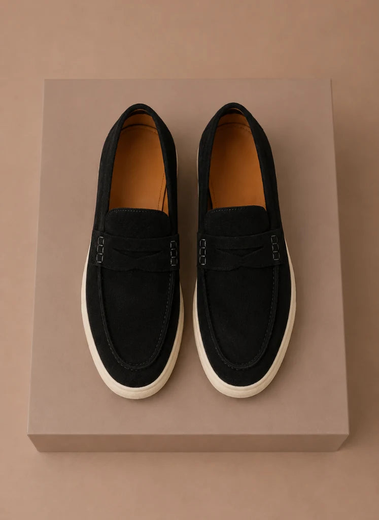Men's Brown Suede Penny Loafers - Lightweight Slip-On Design 5