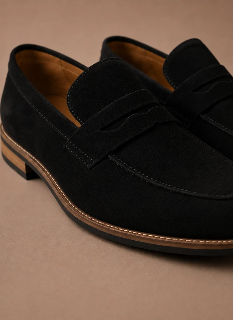 Men's Brown Suede Penny Loafers - Slip-On Comfort for Smart Casual Wear 6