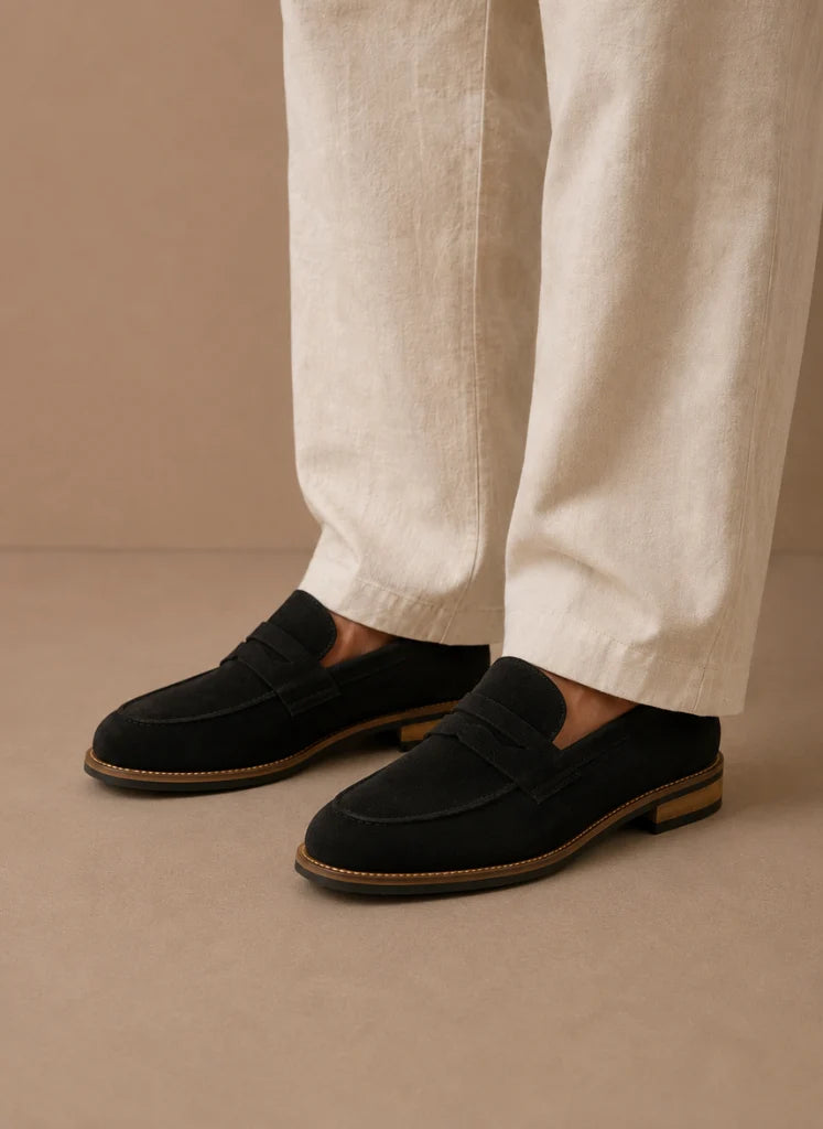 Men's Brown Suede Penny Loafers - Slip-On Comfort for Smart Casual Wear 7