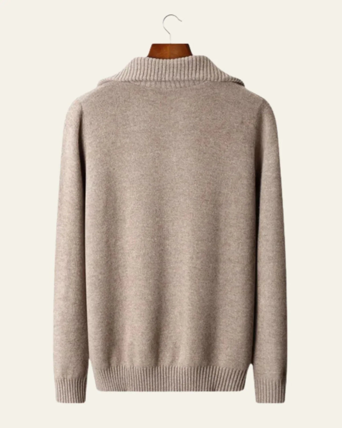 Men's Cable Knit Quarter Zip Sweater with High Collar for Cool Weather 4