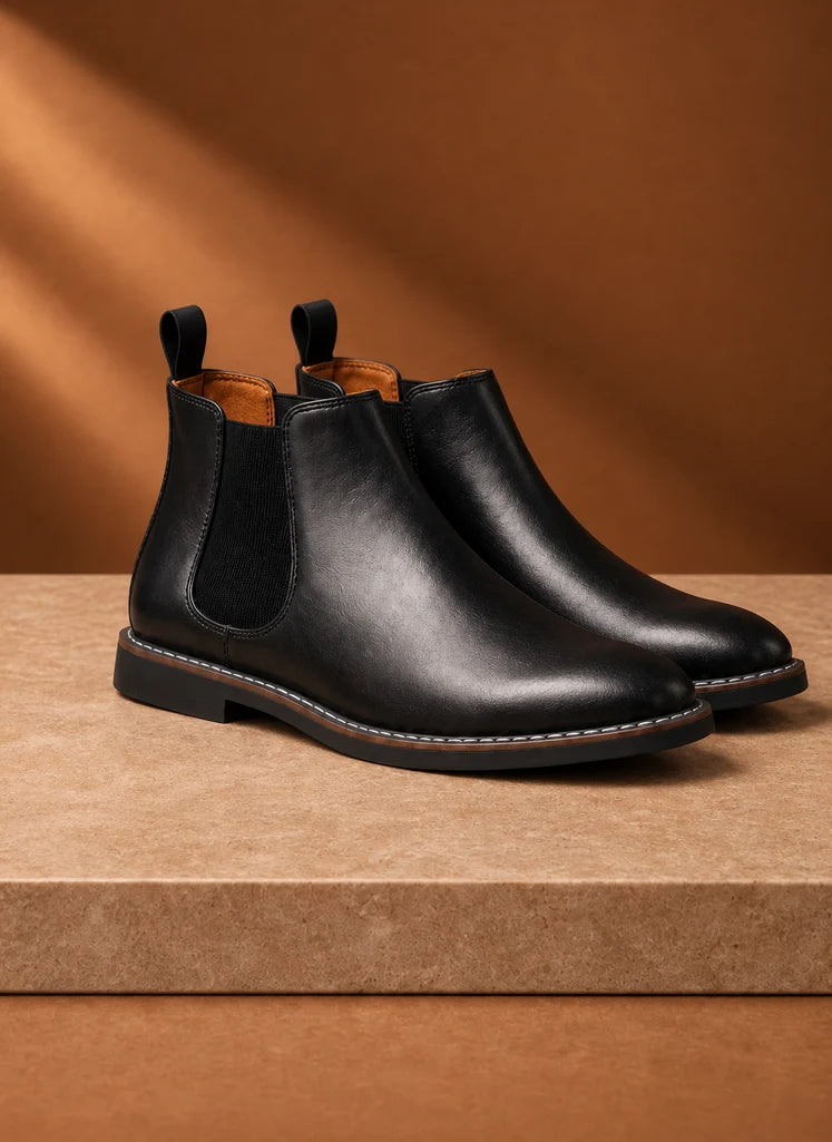 Men's Chelsea Boots with Elastic Panels and Low-Profile Sole 2