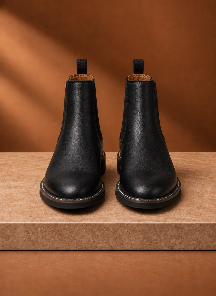 Men's Chelsea Boots with Elastic Panels and Low-Profile Sole 3