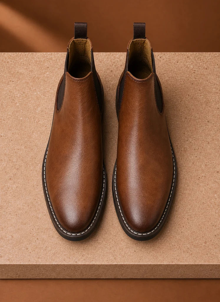 Men's Chelsea Boots with Elastic Panels and Low-Profile Sole 5