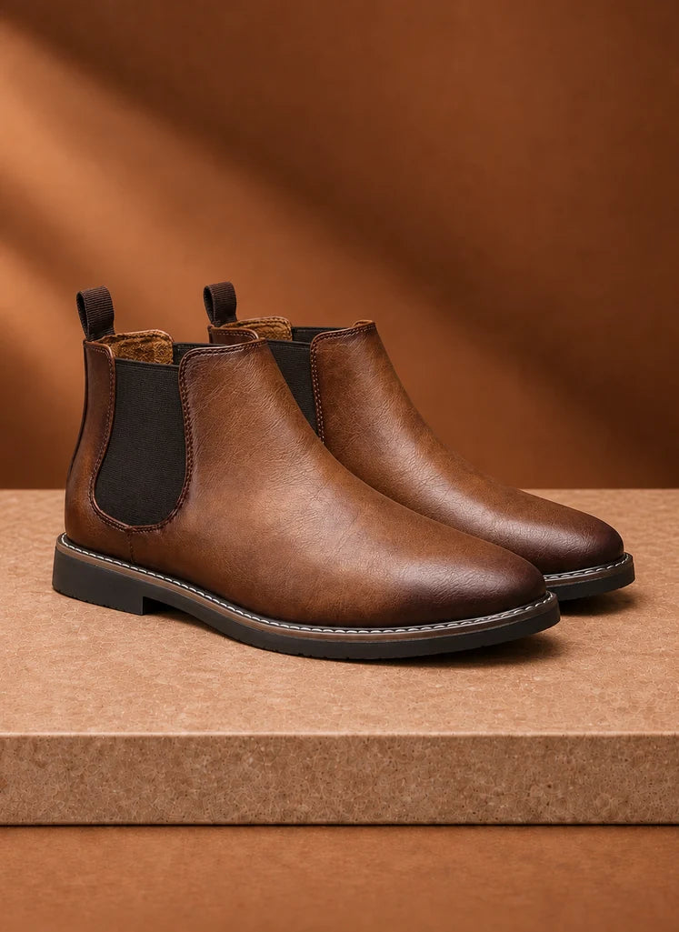 Men's Chelsea Boots with Elastic Panels and Low-Profile Sole 6