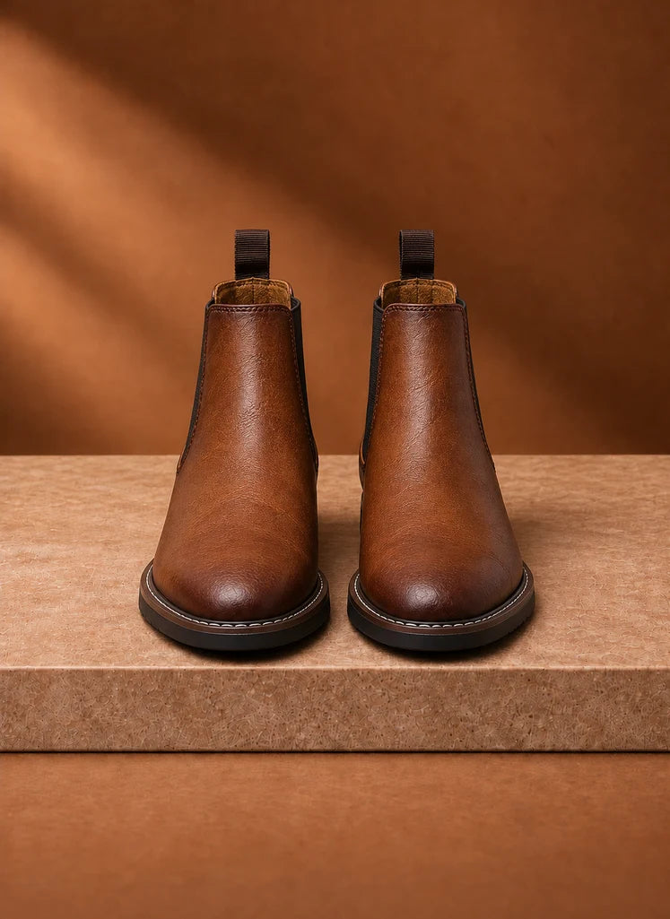 Men's Chelsea Boots with Elastic Panels and Low-Profile Sole 7