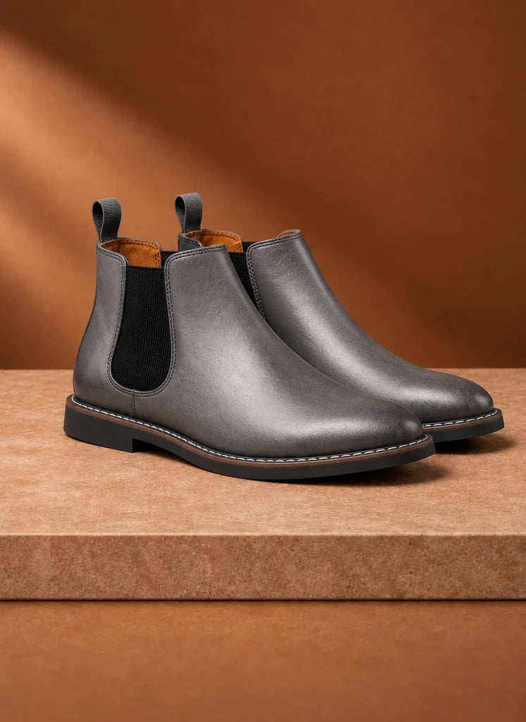 Men's Chelsea Boots with Elastic Panels and Low-Profile Sole 8
