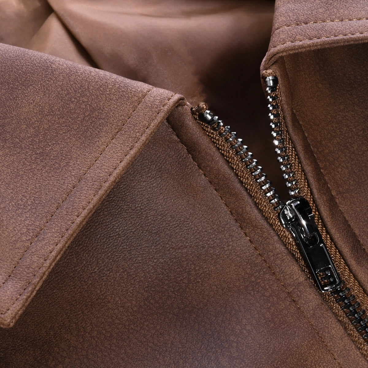 Men's fitted biker leather jacket featuring zip cuffs and multiple pockets, designed for a stylish and rugged look. 6