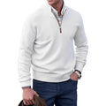 Men's Half-Zip Sweater with Stand-Up Cone Collar and Regular Fit 0