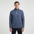 Men's Heather Quarter Zip Sweater with Funnel Neck for Versatile Comfort 0