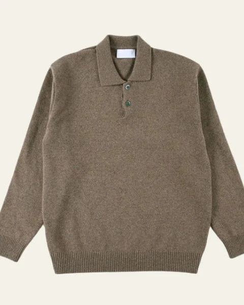 Men's Knit Sweater with Polo Collar and Button Closure 4