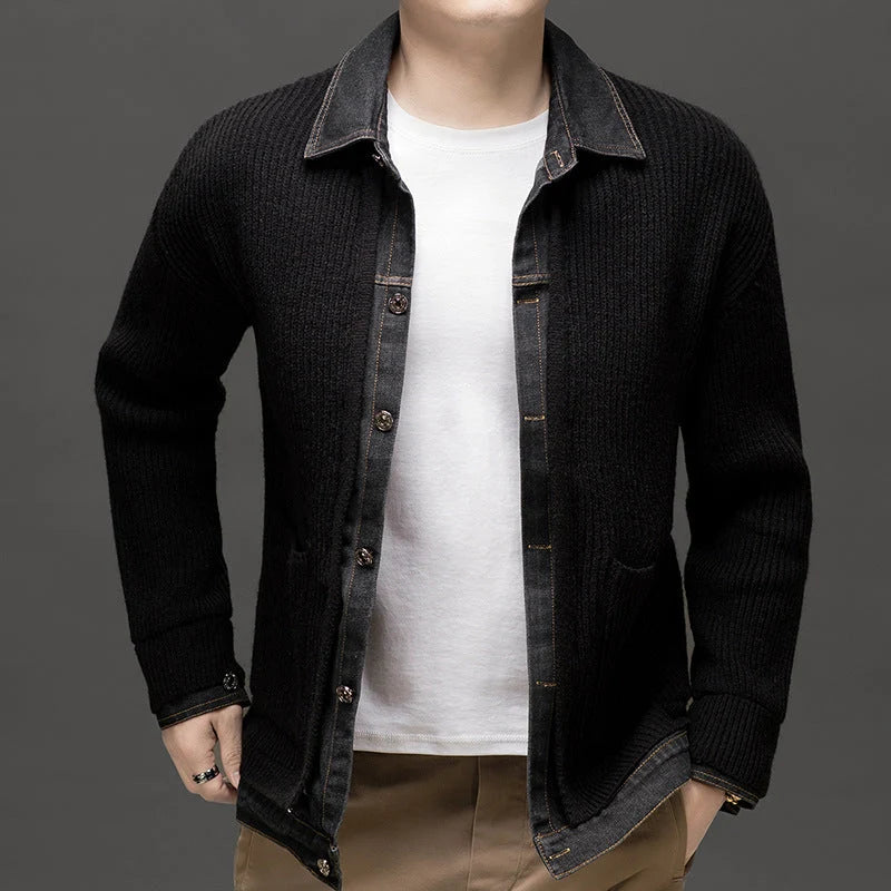 Men's Knitted Cardigan with Button Closure and Collar 3
