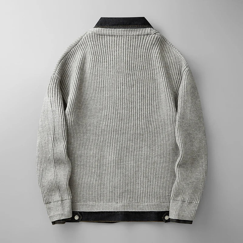 Men's Knitted Cardigan with Button Closure and Collar 5