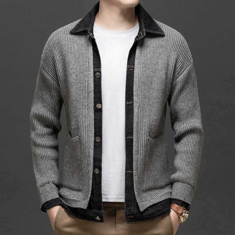 Men's Knitted Cardigan with Button Closure and Collar 6