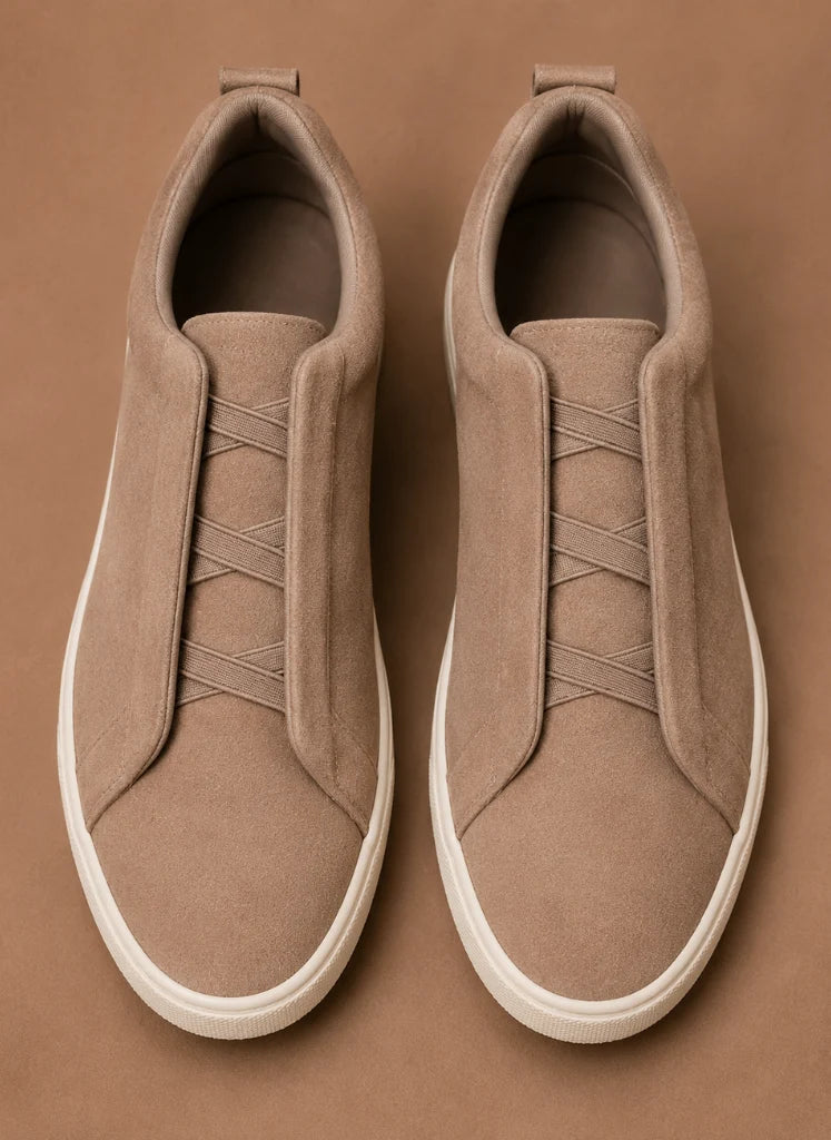 Men's Laceless Suede Slip-On Sneakers with Lightweight Sole 2