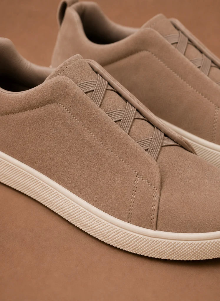 Men's Laceless Suede Slip-On Sneakers with Lightweight Sole 3