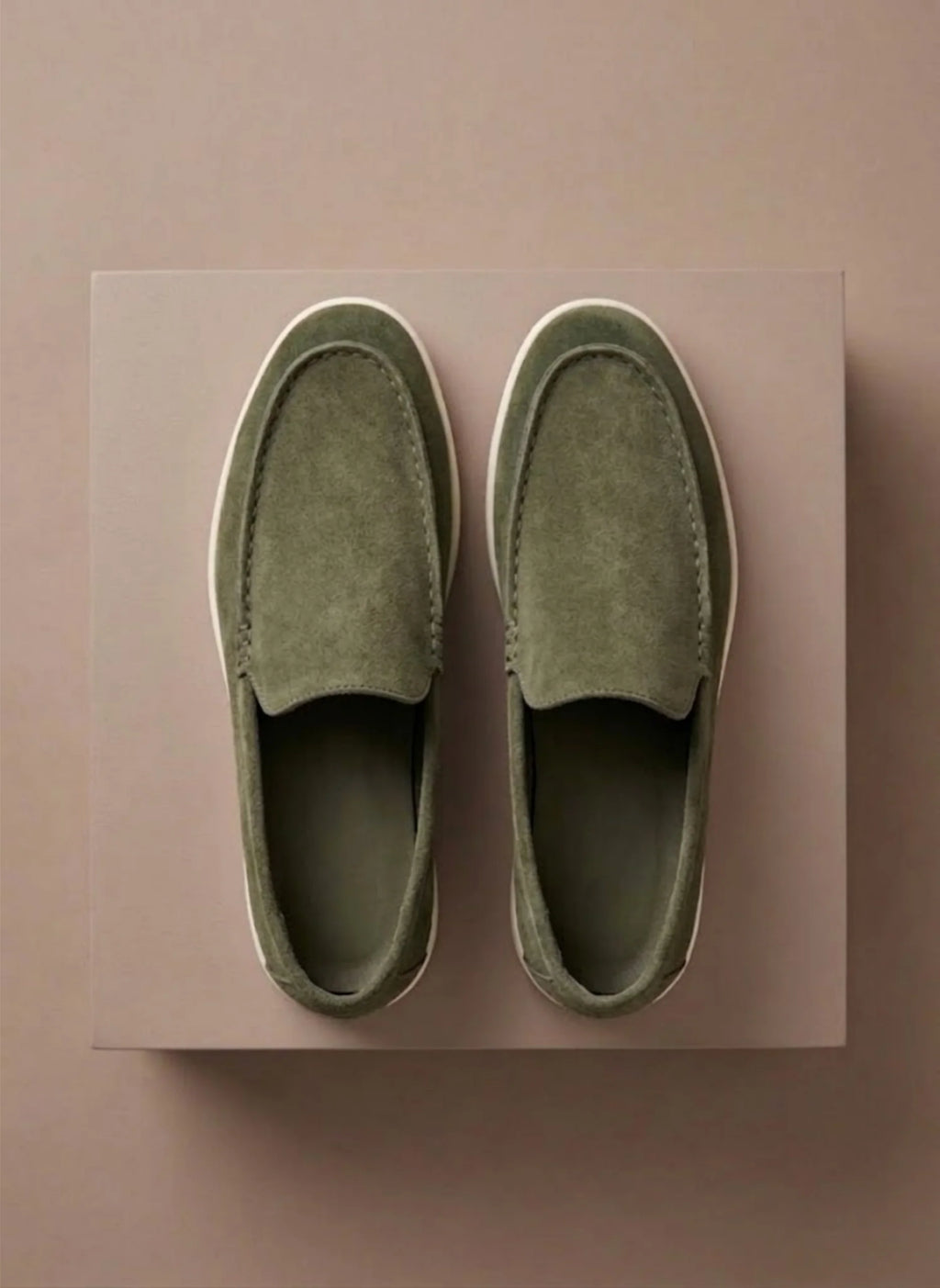 Men's Lightweight Slip-On Brown Loafers with Breathable Knit Upper 1