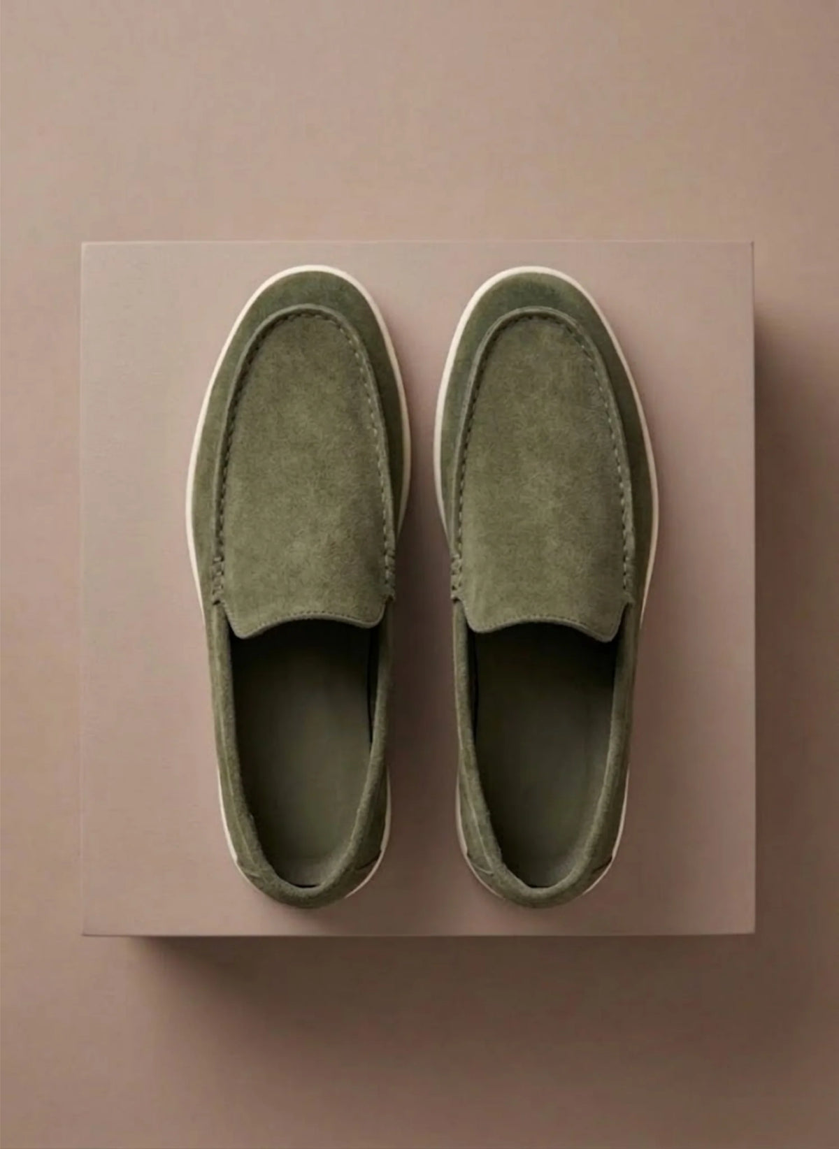 Men's Lightweight Slip-On Brown Loafers with Breathable Knit Upper 1