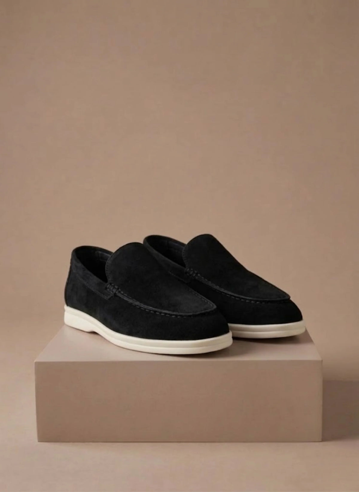 Men's Lightweight Slip-On Brown Loafers with Breathable Knit Upper 3