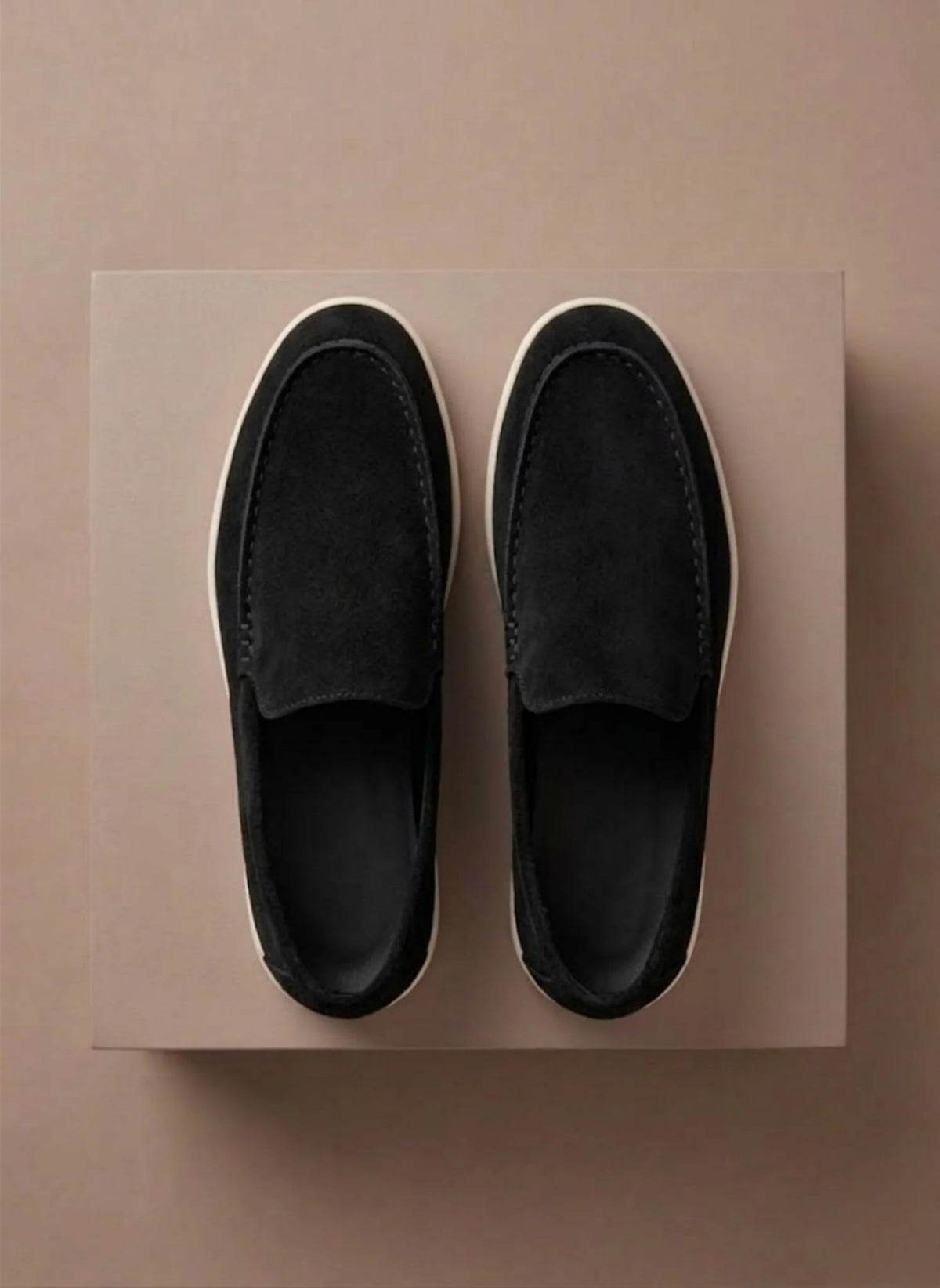 Men's Lightweight Slip-On Brown Loafers with Breathable Knit Upper 4