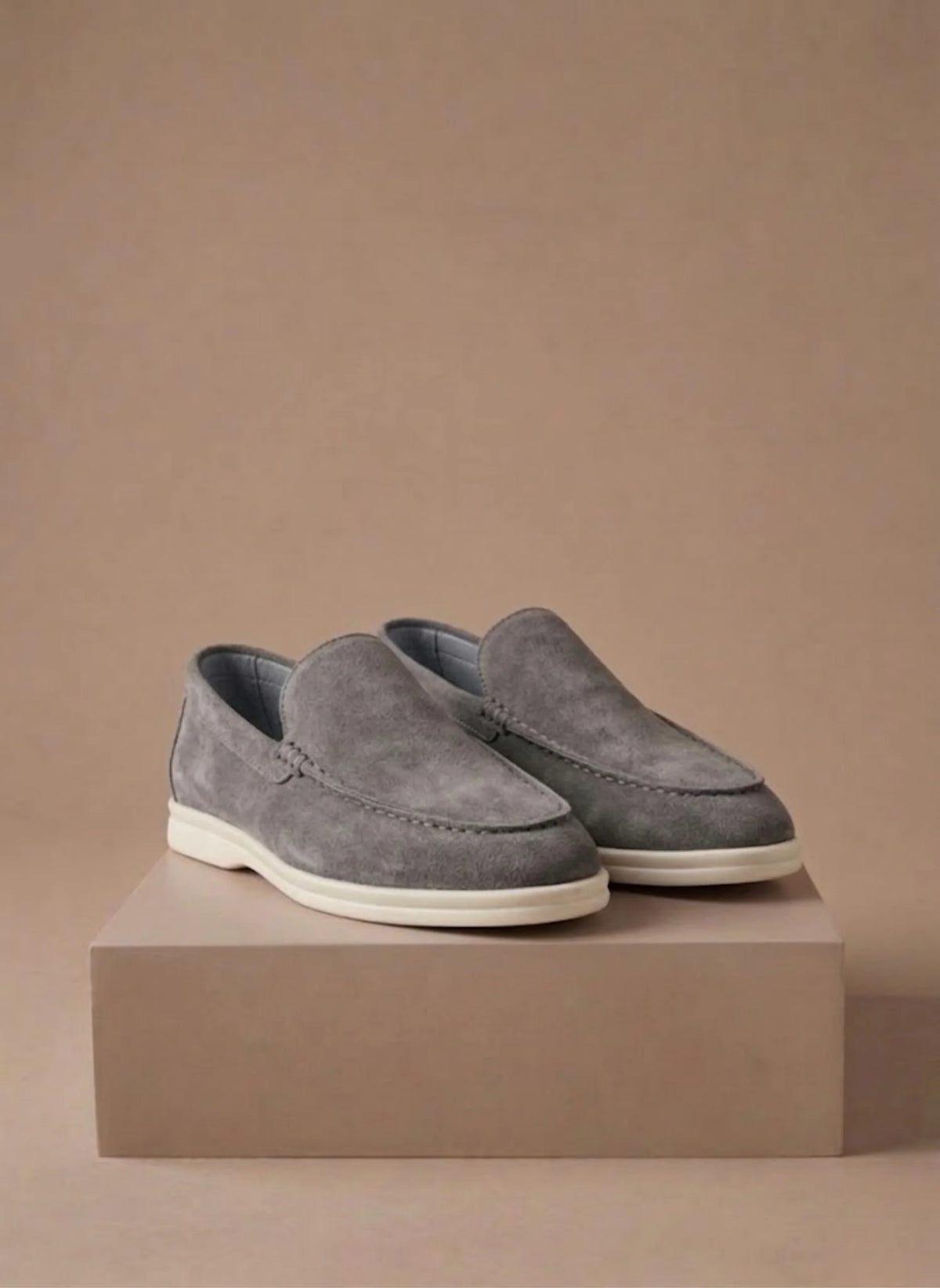 Men's Lightweight Slip-On Brown Loafers with Breathable Knit Upper 6