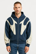 Men's Lightweight Zip-Up Hoodie with Graphic Panel Design 0