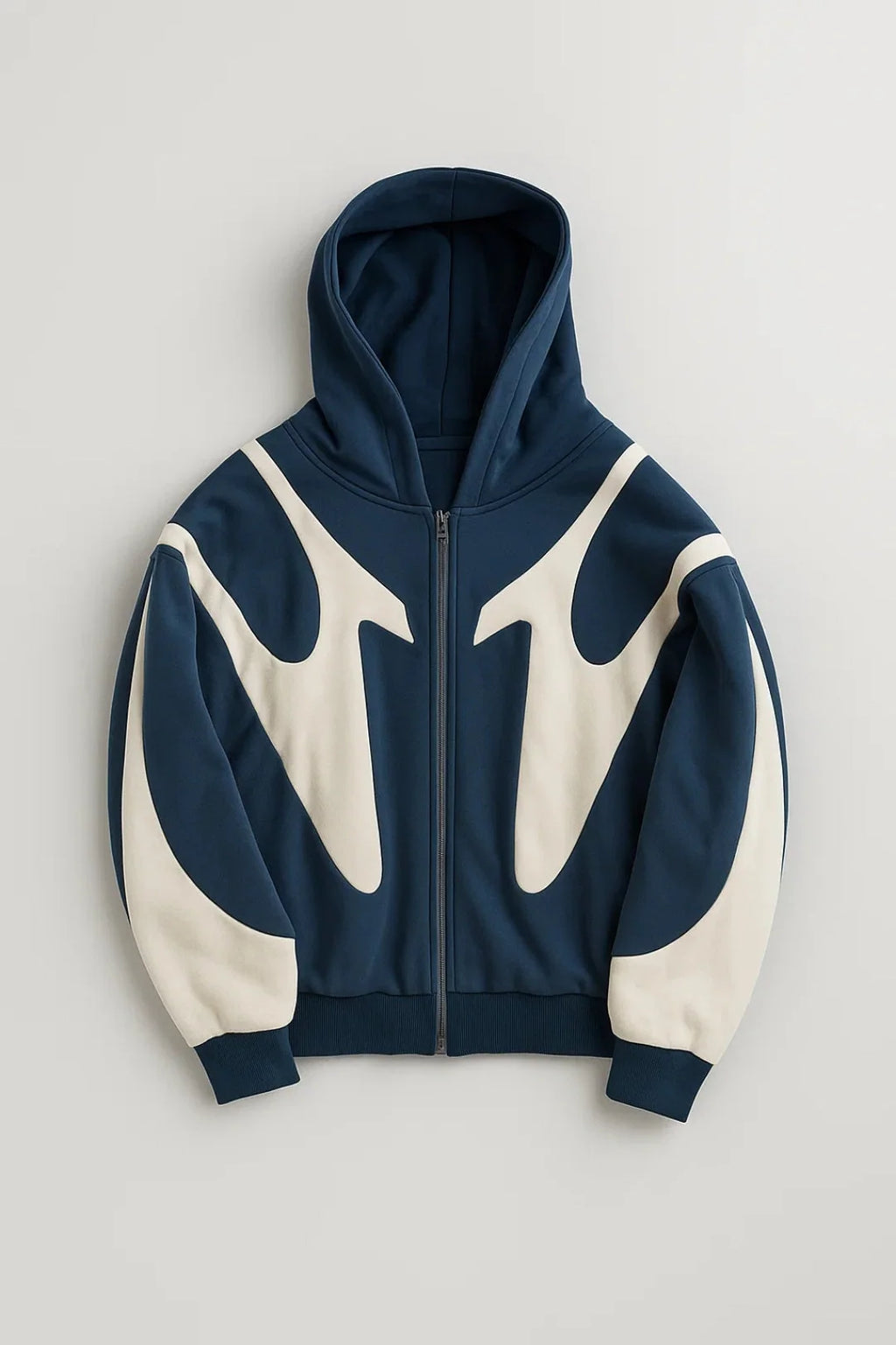 Men's Lightweight Zip-Up Hoodie with Graphic Panel Design 3