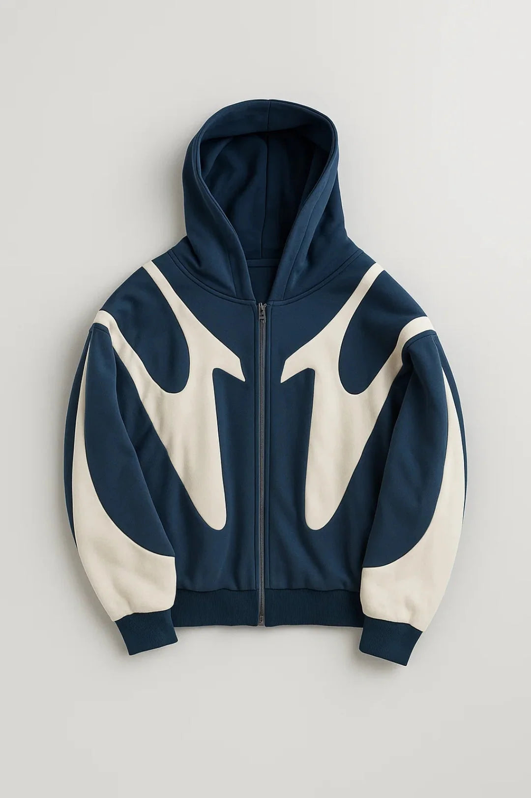 Men's Lightweight Zip-Up Hoodie with Graphic Panel Design 3
